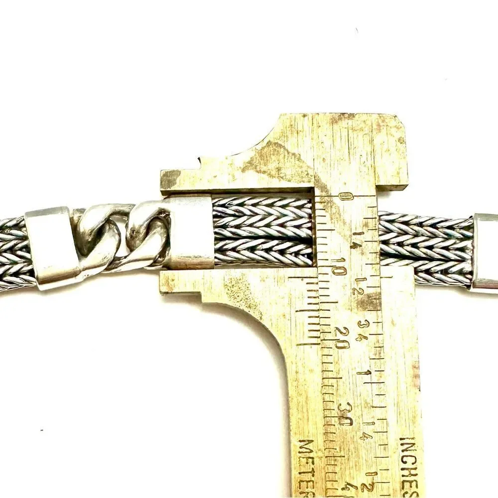 Handmade 10 inch bracelet heavy sterling silver stamped 925